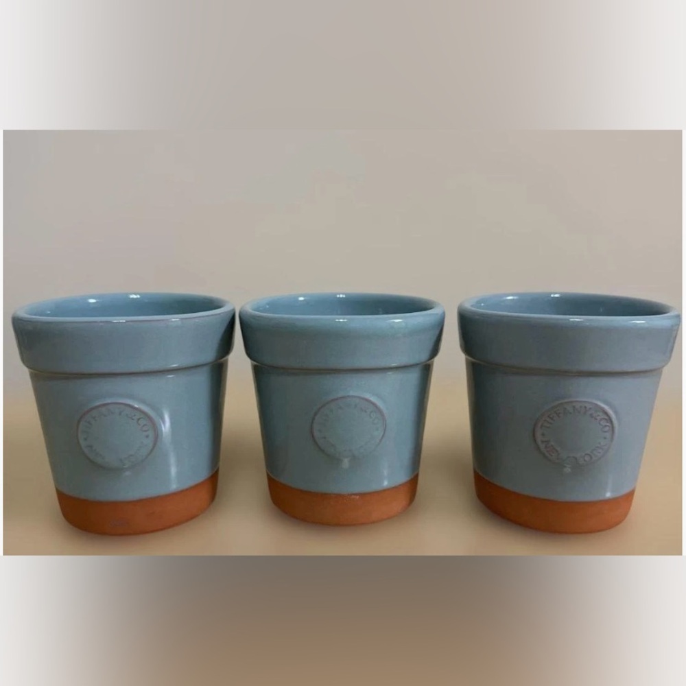 Set of Three mini Tiffany & Co. flower planters